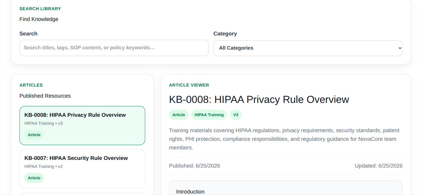 NovaCore knowledge article